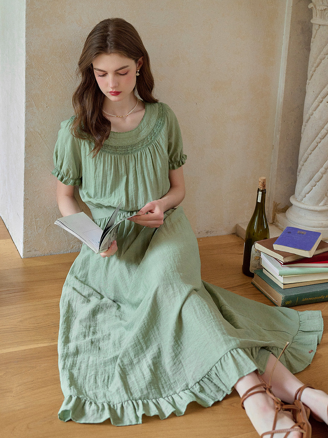 Emerie Round Neck Puff Sleeve Dress