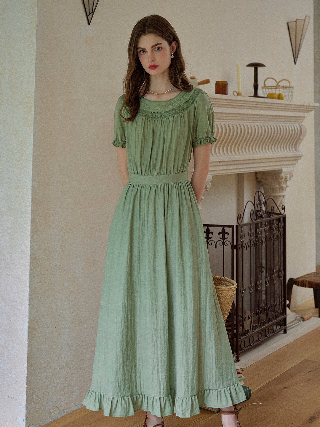 Emerie Round Neck Puff Sleeve Dress