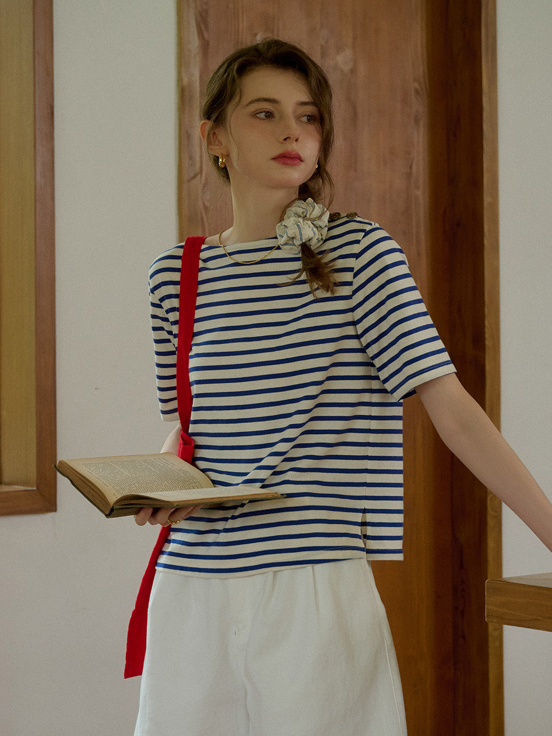 Kaylee Round Neck Stripes 100% Cotton Top
