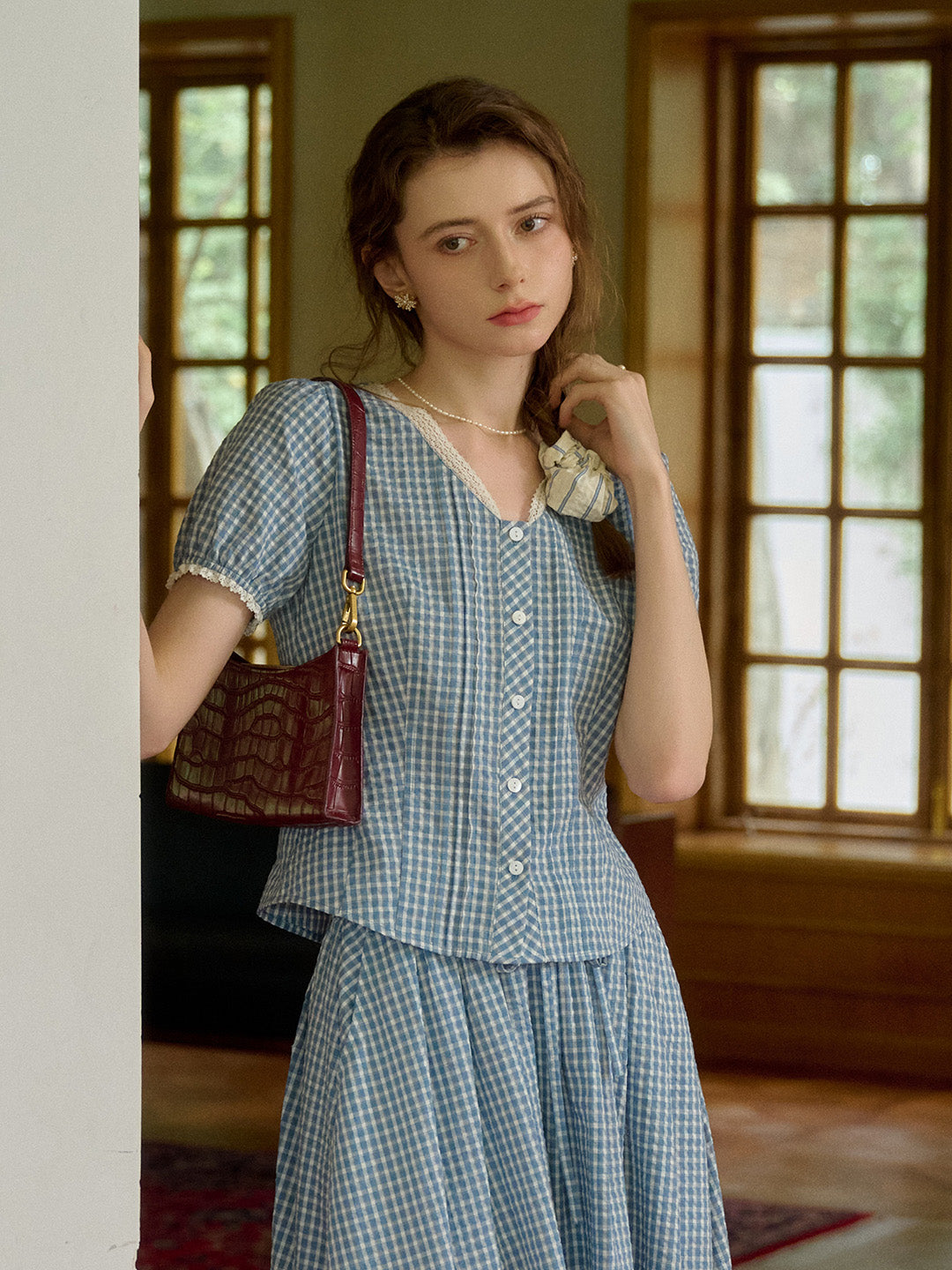 Raye A-Line Plaid Cotton Skirt