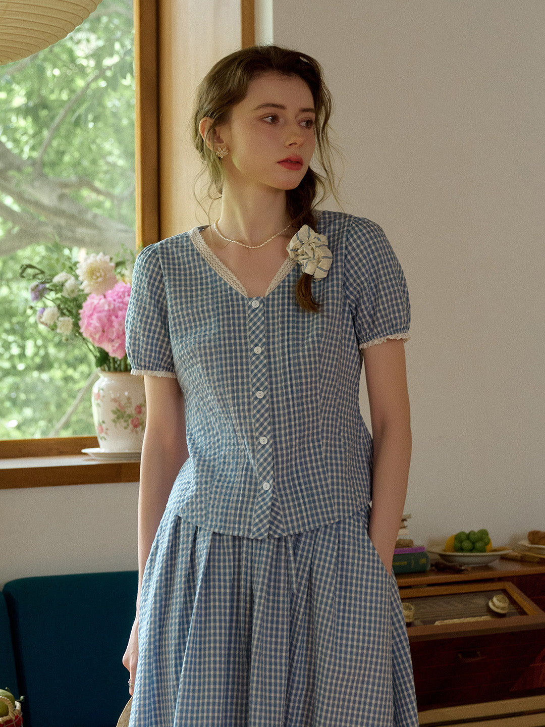 Raye A-Line Plaid Cotton Skirt