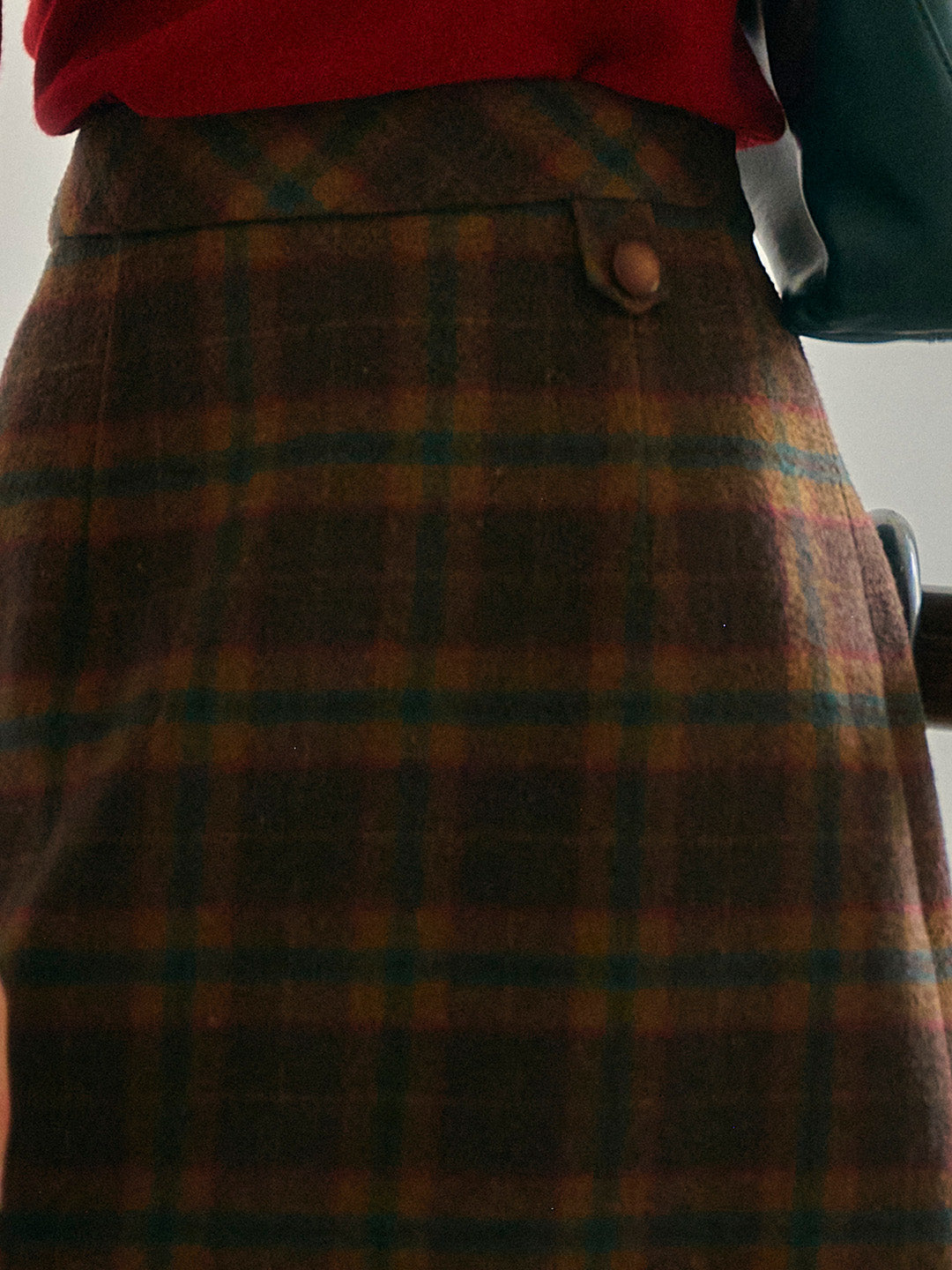 Tallulah Scottish Vintage Plaid Straight Skirt