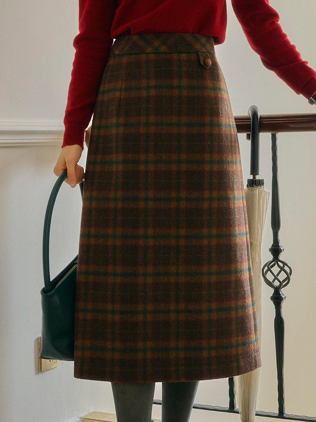 Tallulah Scottish Vintage Plaid Straight Skirt