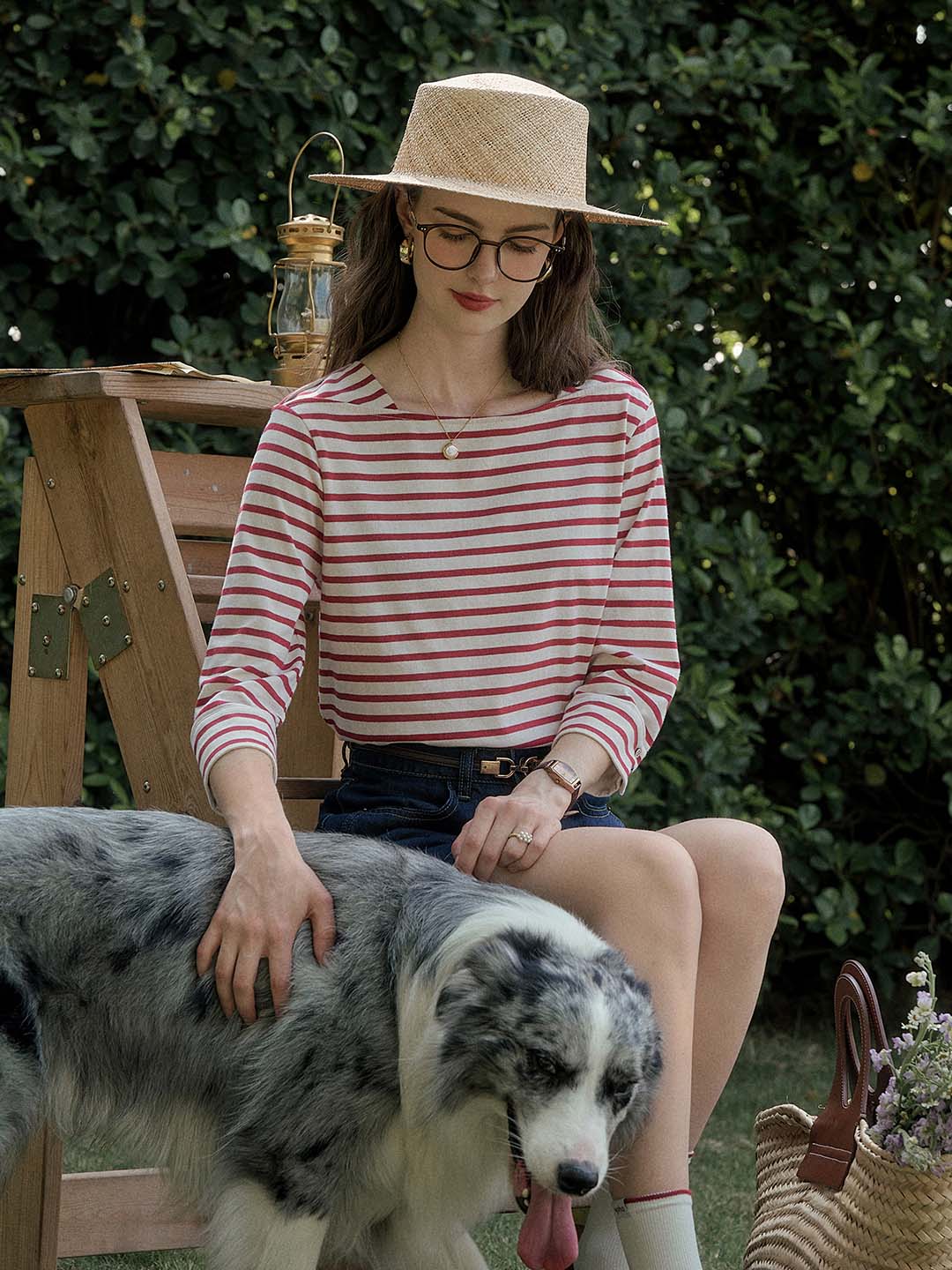 Aika Round Neck Striped 100% Cotton Top