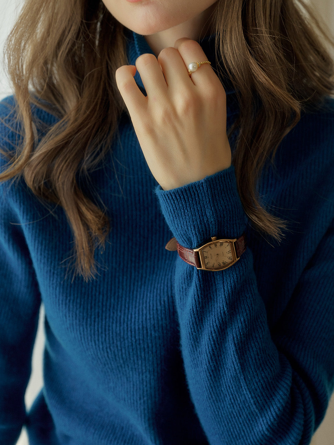 Yasmin Simple Turtleneck Slim Fit Wool& Cashmere Sweater - White