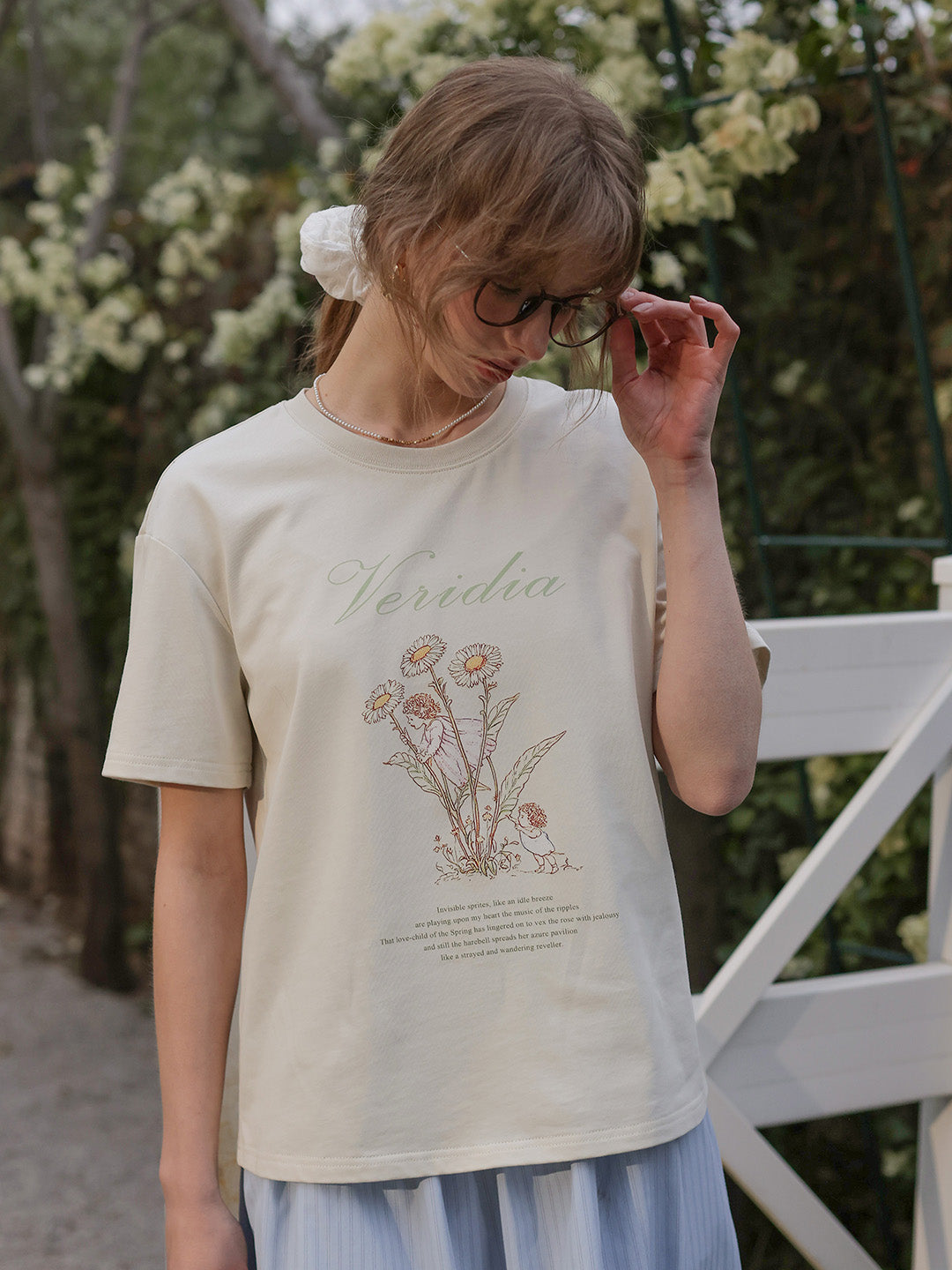 【Final Sale】Maci Round Neck Vintage Pattern T-shirt - Green