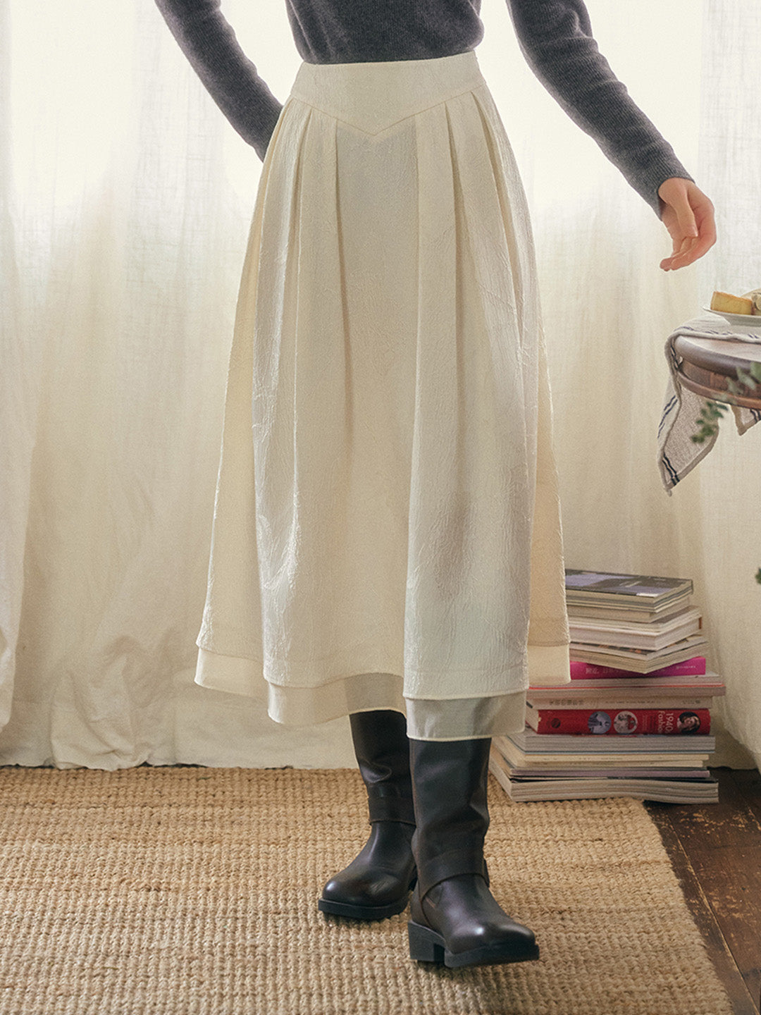 【Final Sale】Mackenzie A-Line Jacquard Skirt