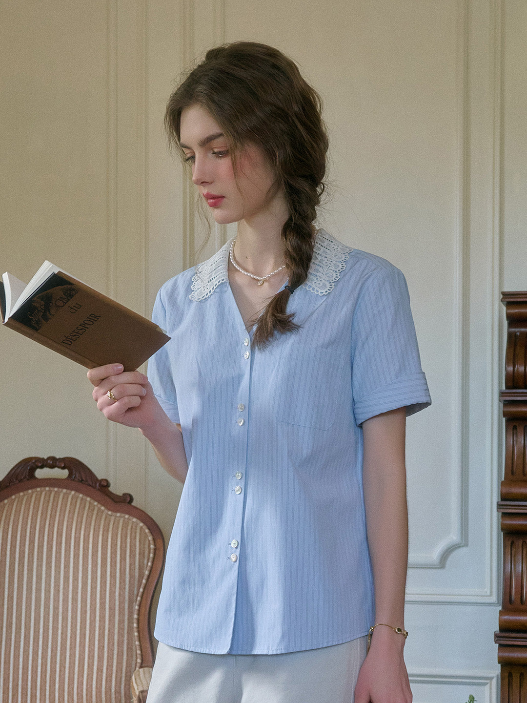 【Final Sale】Mika V-Neck Striped Blouse