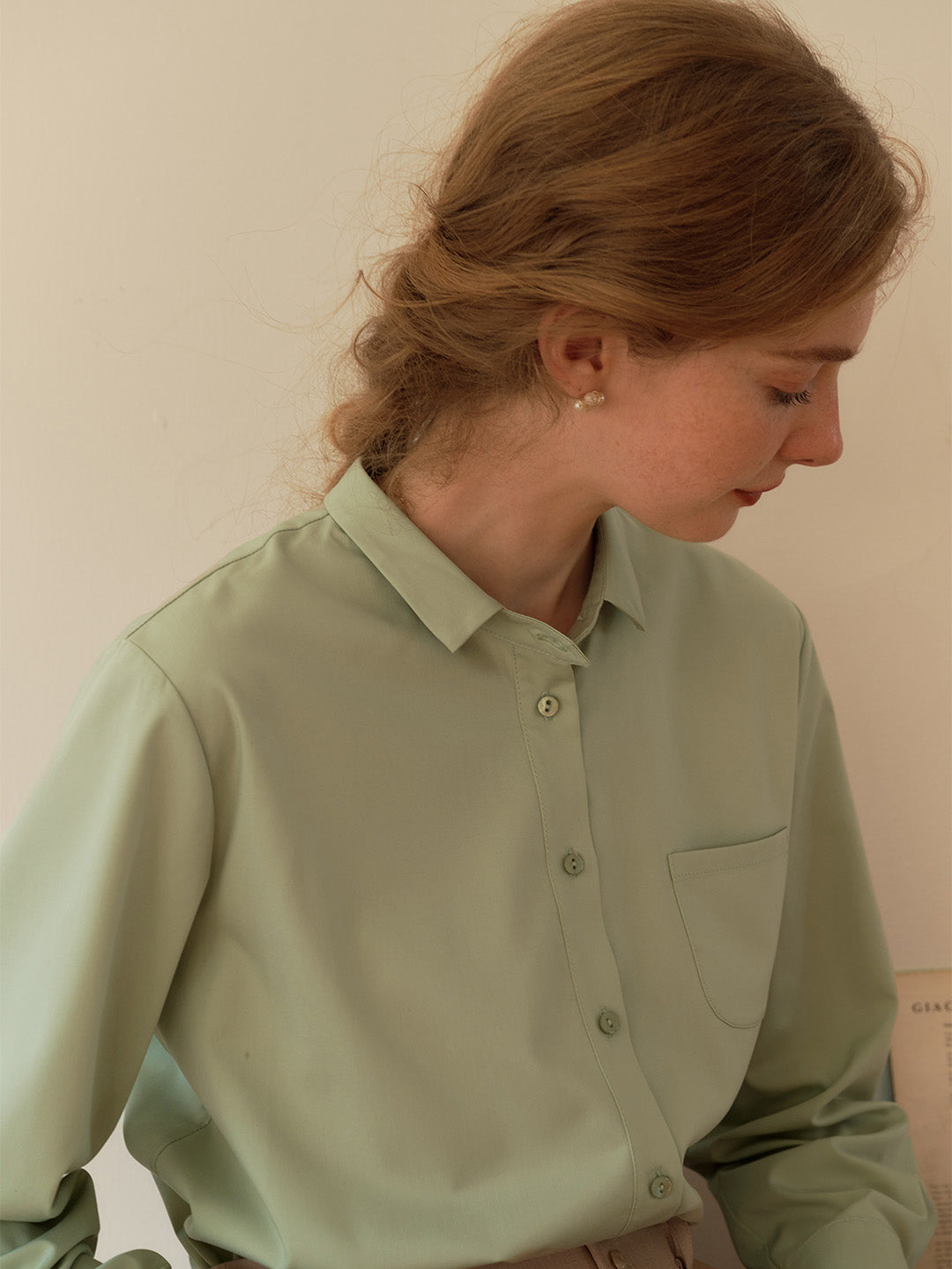 【Final Sale】Sarahi French Cuffs Small Lapel Shirt