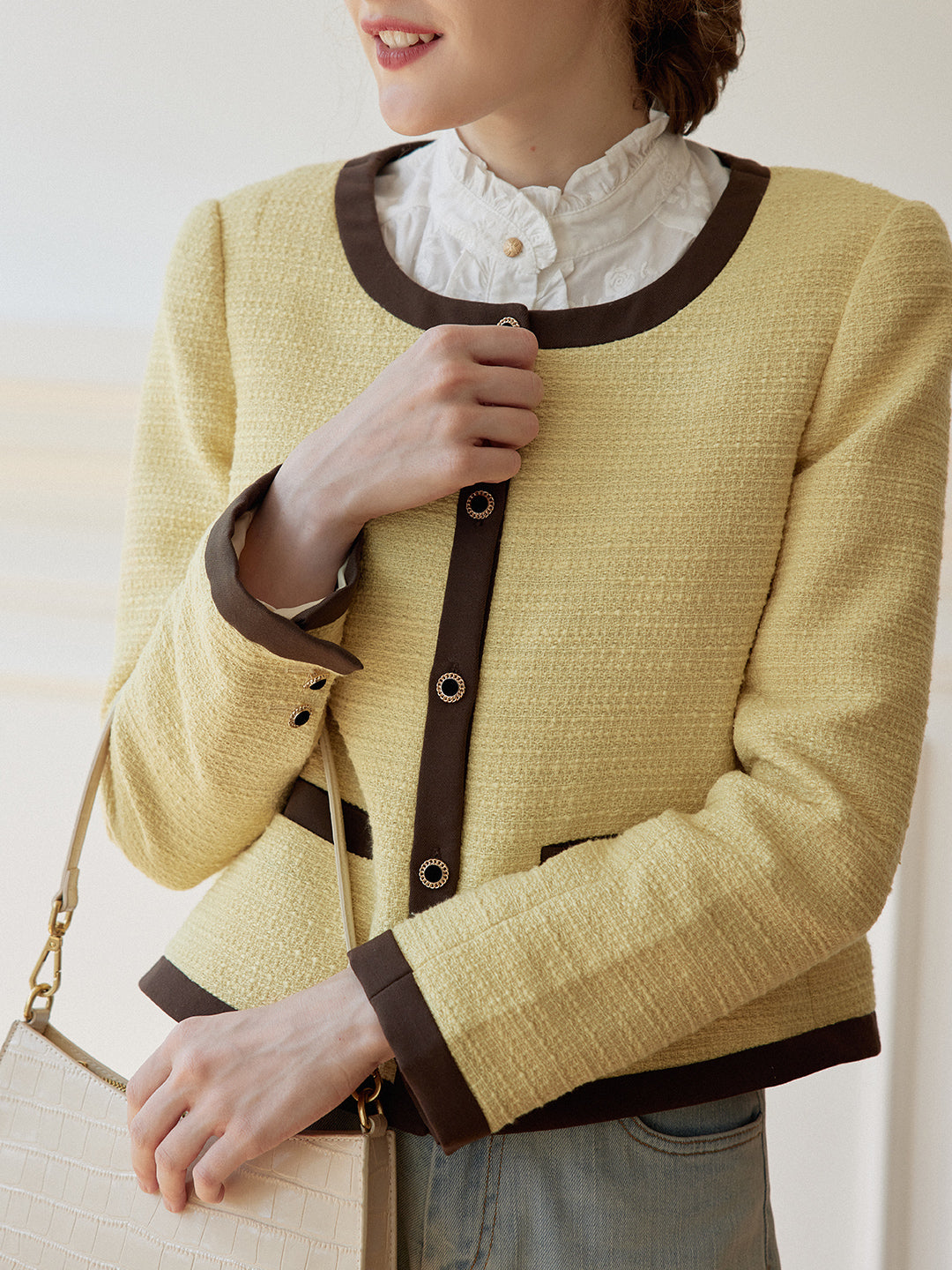 Catherine Yellow Tweed Jacket